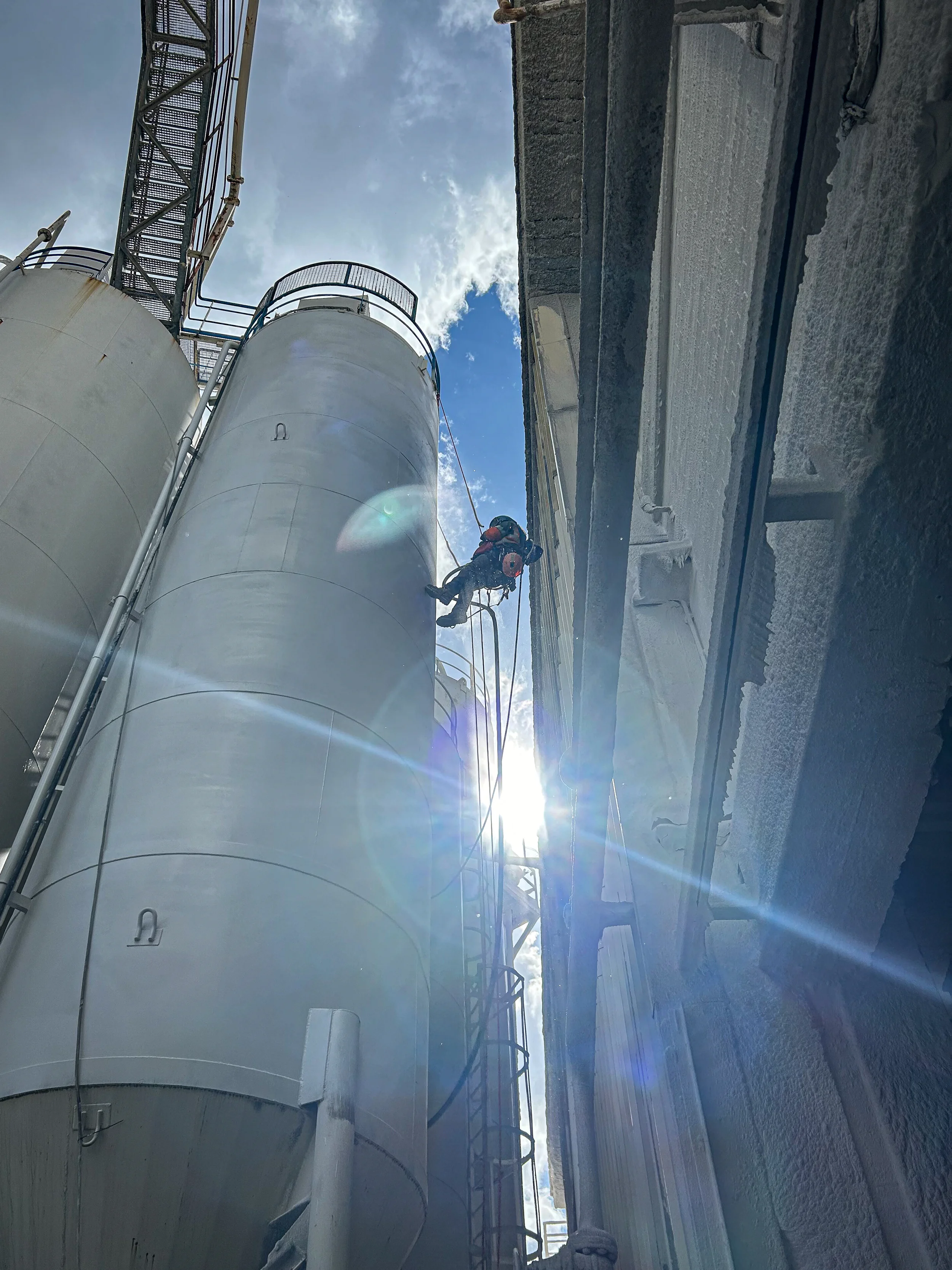 Sablage et peinture de silos industriels
